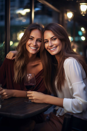 Candid Moments: An Intimate Evening of Wine and Laughter at a Local Bistroの素材