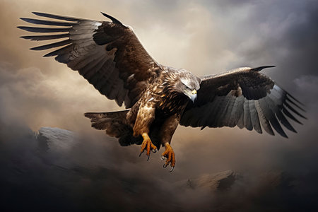 Majestic Eagle Soaring High: A Display of Power and Freedomの素材