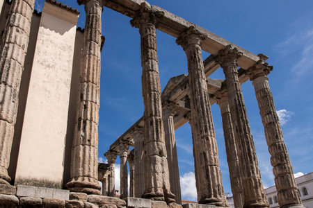 Granite columns supporting the architraves of the roman temple of diana