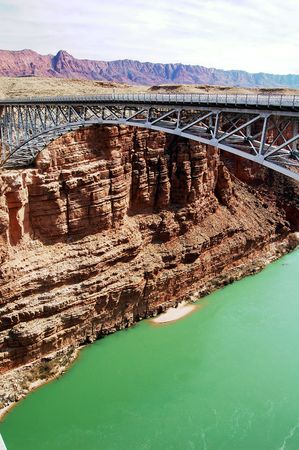 Navajo Bridge over Colorado Riverの写真素材