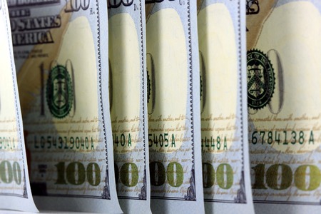 American currency one hundred dollar bills - Finance and banking concept