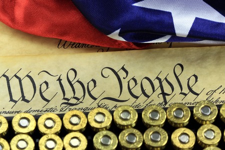 Ammunition on US Constitution - The Right to Bear Armsの写真素材