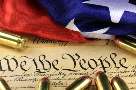 Ammunition on US Constitution - The Right to Bear Armsの写真素材