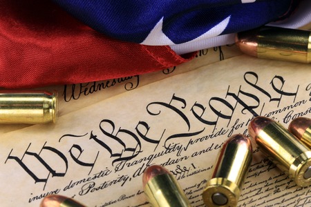 Ammunition on US Constitution - The Right to Bear Armsの写真素材