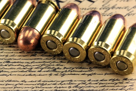 Ammunition on US Constitution - The Right to Bear Armsの写真素材