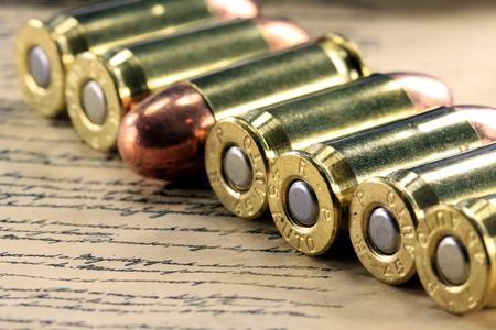 Ammunition on US Constitution - The Right to Bear Armsの写真素材