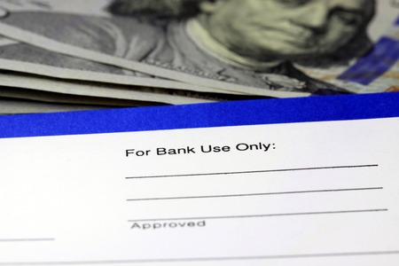 Business income banking transfer slip - Finance and accounting conceptの写真素材