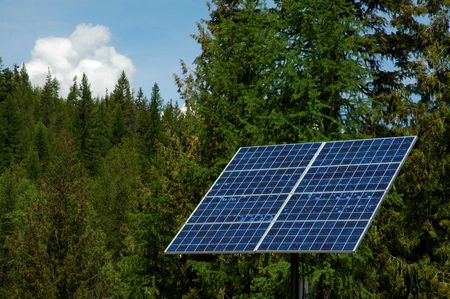 Solar Panel in a wilderness area