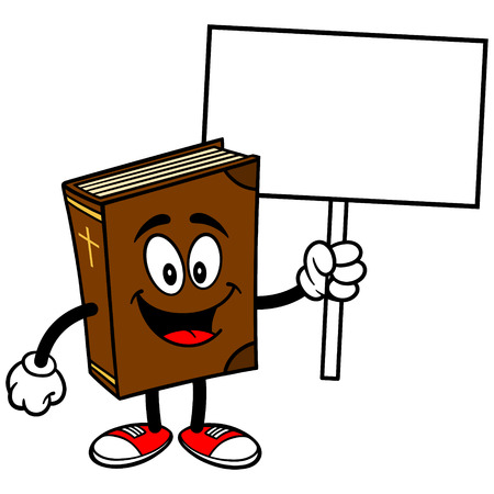Bible School Mascot with Signのイラスト素材