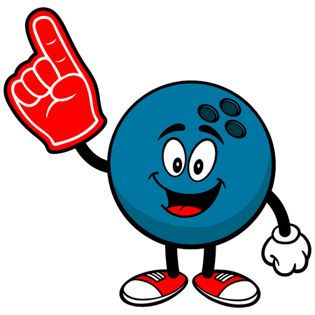 Bowling Ball with Foam Fingerのイラスト素材