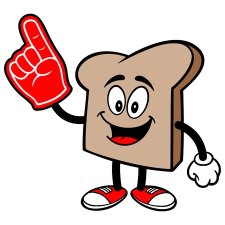 Bread Slice with a Foam Fingerのイラスト素材