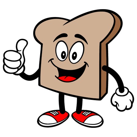 Bread Slice with Thumbs Upのイラスト素材