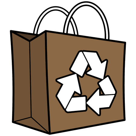 Brown Recycle Bagのイラスト素材