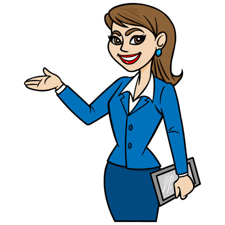 Business Lady with Tabletのイラスト素材