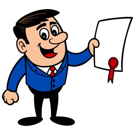 Businessman with a Contractのイラスト素材
