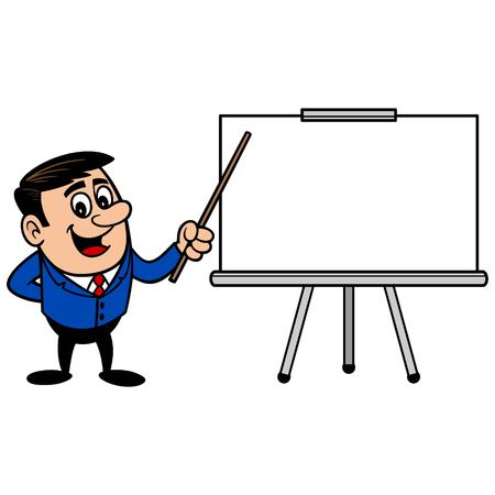 Businessman with Presentation Screenのイラスト素材