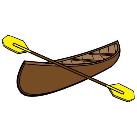 Canoe and Paddlesのイラスト素材