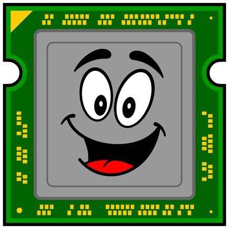 Computer Processor Mascotのイラスト素材
