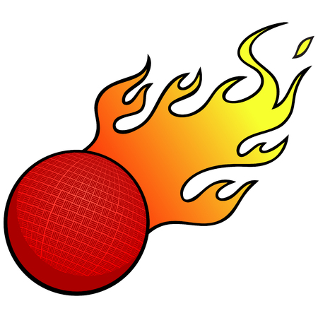 Dodgeball with Flamesのイラスト素材