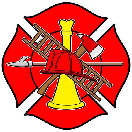 Firefighter Honor Badgeのイラスト素材