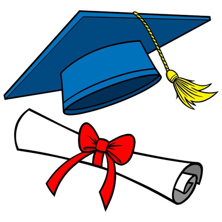 Graduation Cap and Diplomaのイラスト素材