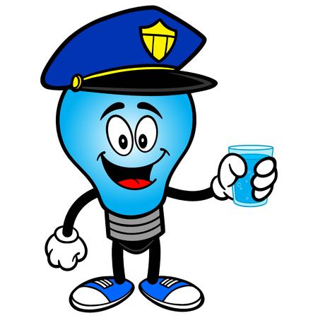 Police Bulb with a cup of Waterのイラスト素材