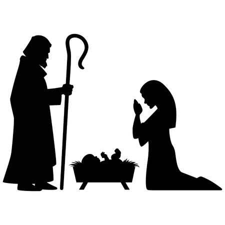Mary, Joseph and Jesusのイラスト素材