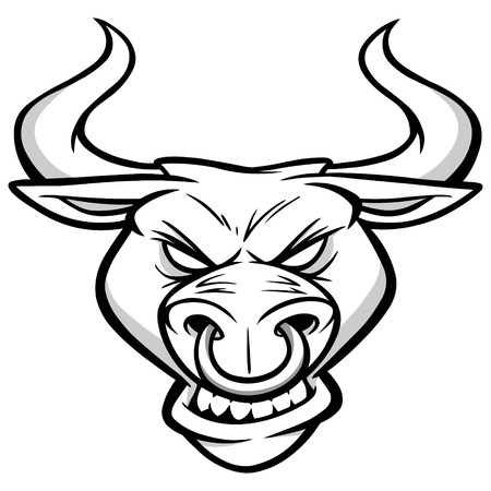 Bull Mascot Head Illustrationのイラスト素材