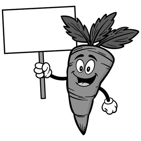 Carrot with sign illustrationのイラスト素材
