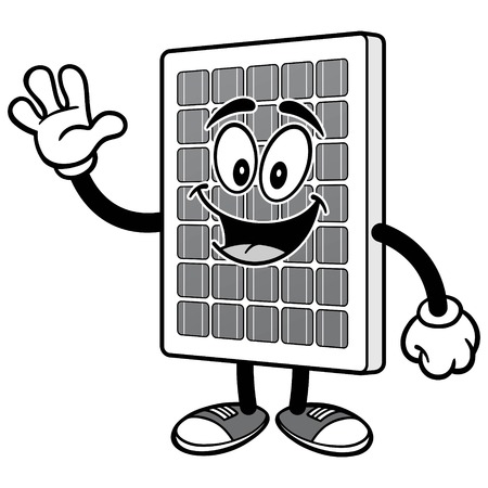 Solar Panel Waving Illustrationのイラスト素材