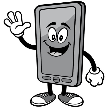 Smartphone Waving Illustrationのイラスト素材