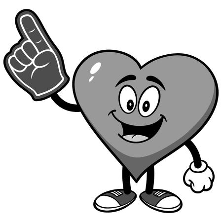 Heart with Foam Finger Illustrationのイラスト素材