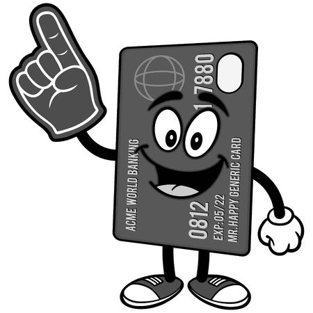 Credit Card with Foam Finger Illustrationのイラスト素材