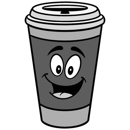 Coffee Mascot Illustrationのイラスト素材