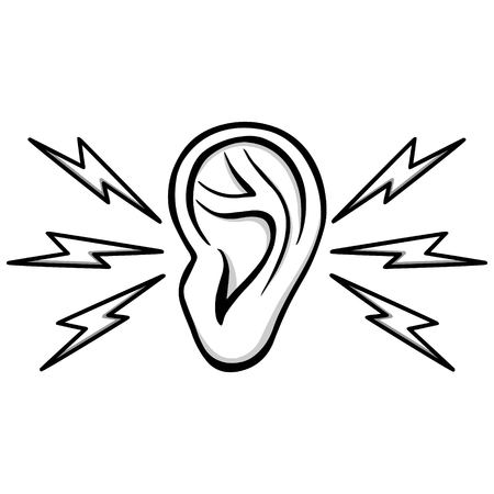 Earache Illustration - A vector cartoon illustration of a Earache concept.のイラスト素材