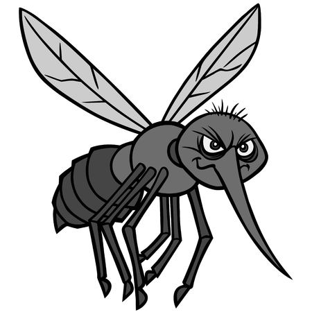 Mosquito Attack Illustration vector cartoon illustration of a Mosquito concept.のイラスト素材