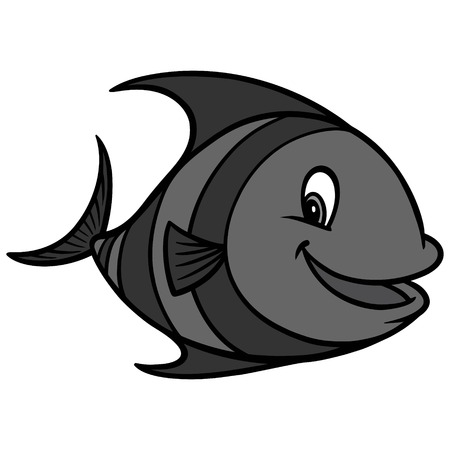 Tropical Fish Cartoon Illustration - A vector cartoon illustration of a Tropical Fish mascot.のイラスト素材