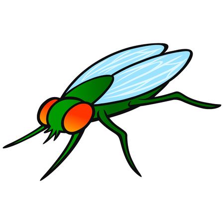Housefly - A vector cartoon illustration of a common Housefly.のイラスト素材