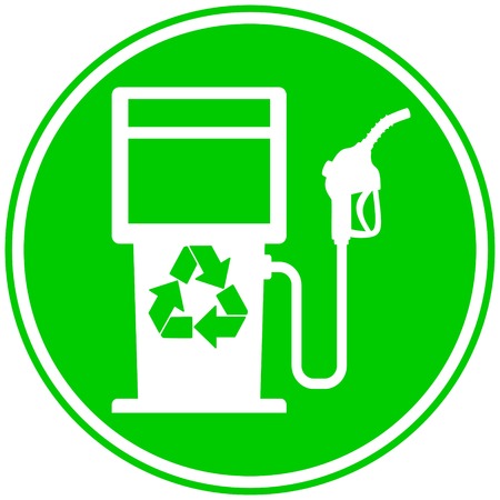 Eco Fuel Pump Icon - A vector cartoon illustration of a bio fuel gas pump concept.のイラスト素材