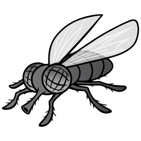 Black and White Fly Mascot - A vector cartoon illustration of a Fly Mascot.のイラスト素材