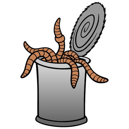 Can of Worms - A vector cartoon illustration of a can of worms.のイラスト素材