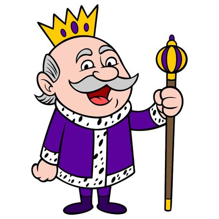 King Happy - A vector cartoon illustration of a happy King mascot.のイラスト素材