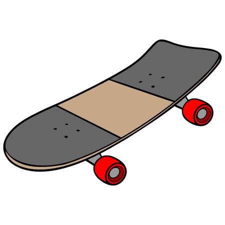 Skateboard - A vector cartoon illustration of an 80s style ramp skateboard.のイラスト素材