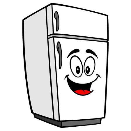 Refrigerator Mascot - A vector cartoon illustration of a home kitchen refrigerator mascot.のイラスト素材