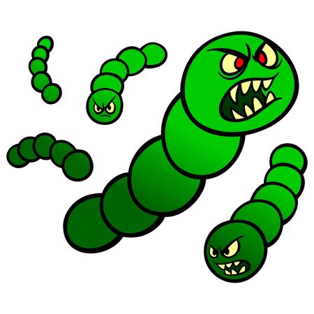 Flesh Eating Bacteria - A cartoon illustration of a Flesh Eating Bacteria concept.のイラスト素材