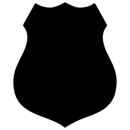 Police Badge Silhouette - A cartoon illustration of a Police Badge Silhouette.のイラスト素材