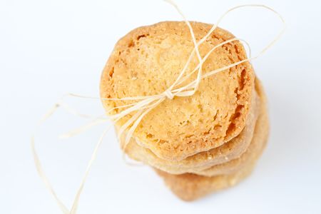 Vanilla cookies as a giftの写真素材