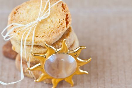 Vanilla cookies with a sunの写真素材