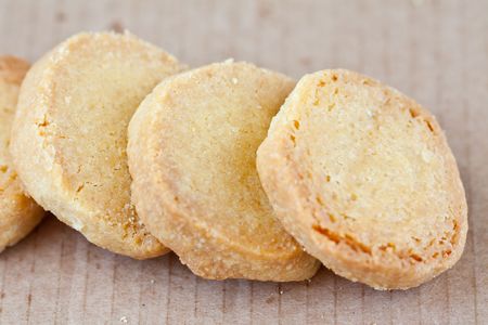 Vanilla cookies on brownの写真素材