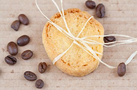 Vanilla cookie with a coffeeの写真素材